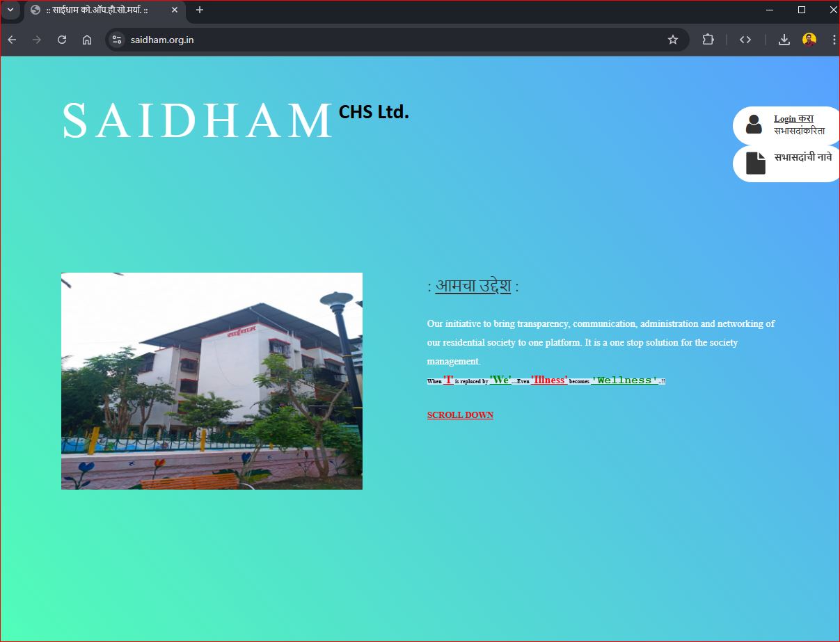 Sai Dham Society Website