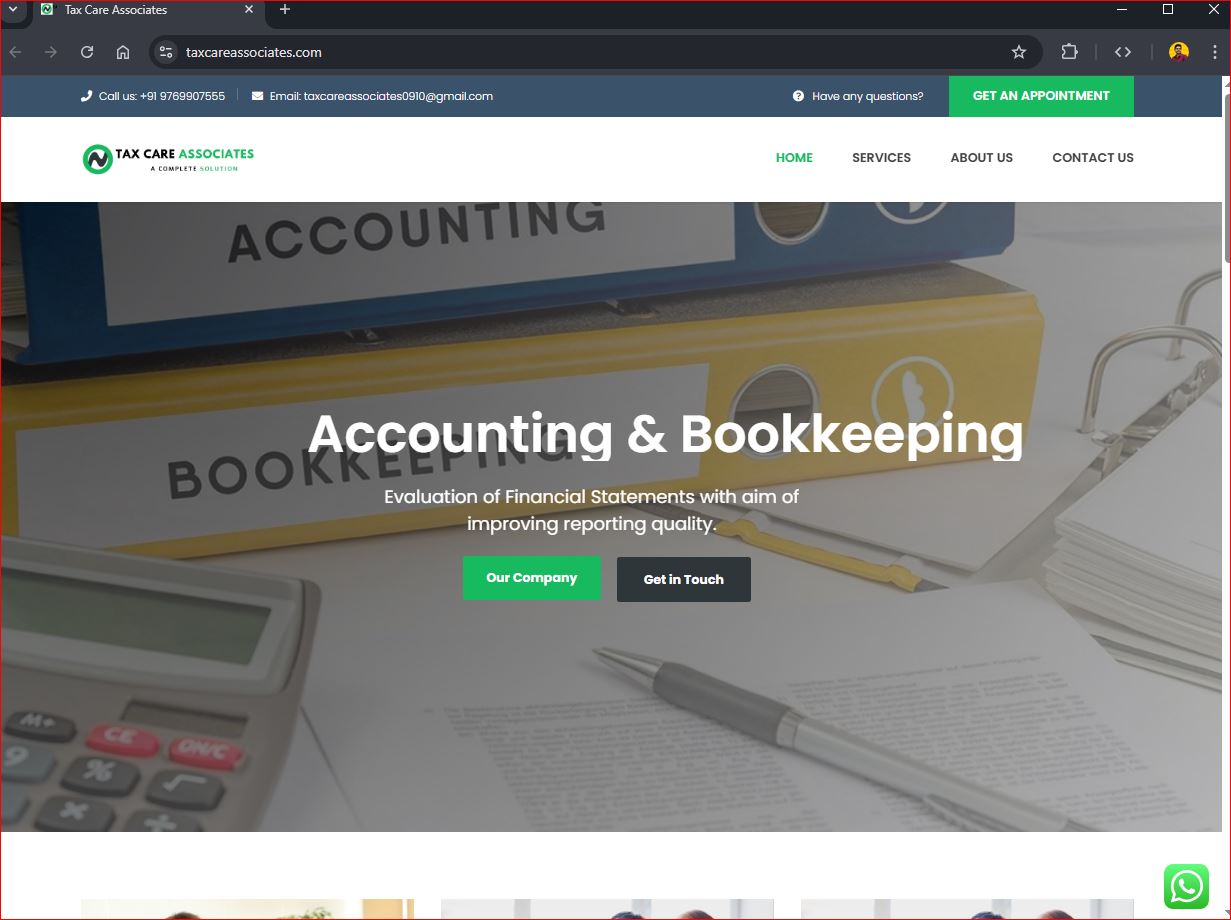 Tax Care Associate Website